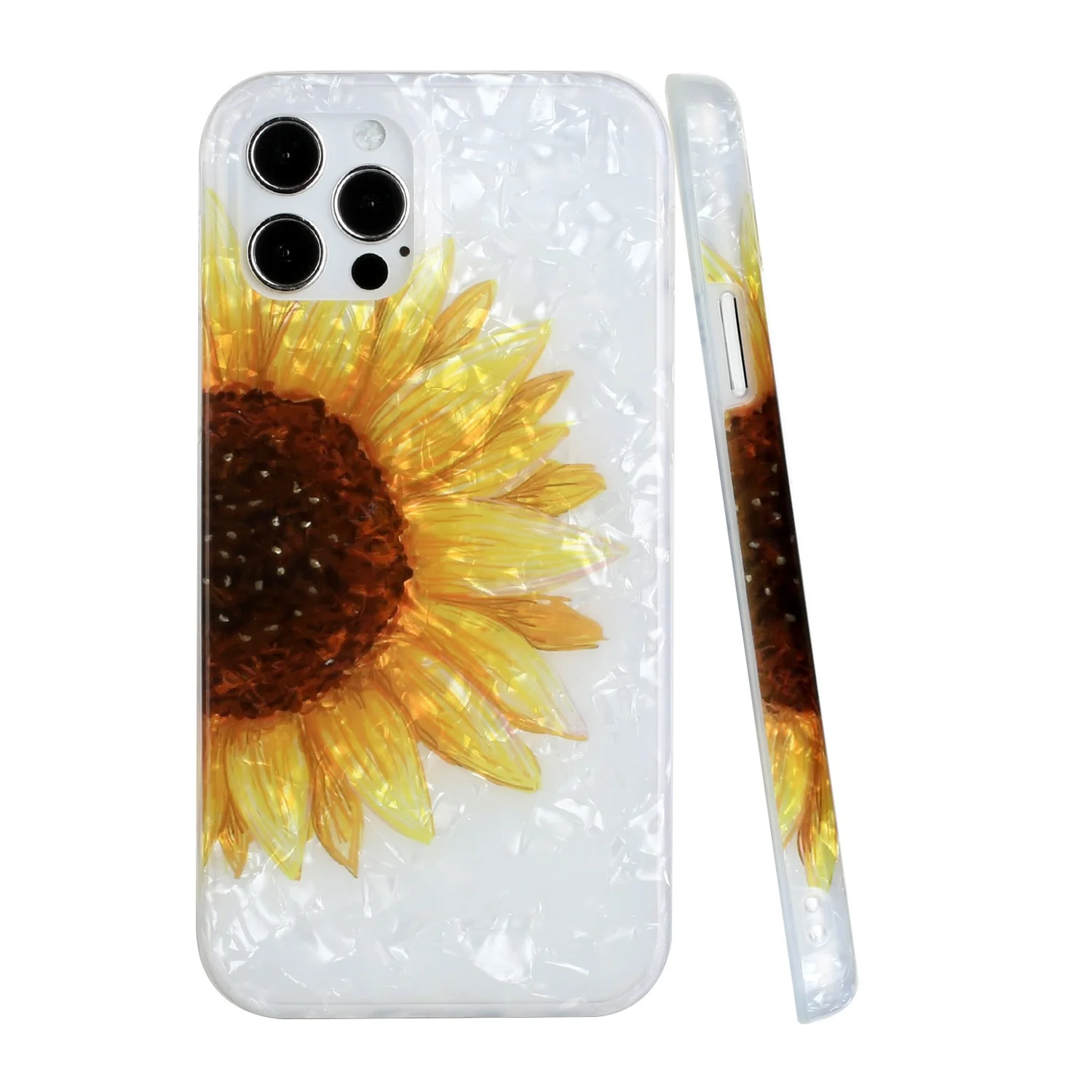 

Exquisite Craft IMD Printing Mobile Phone Cover Sunflower Shell Pattern Cellphone Case For iPhone 12/12 Pro/12 Pro Max/12 Mini, Multi colors