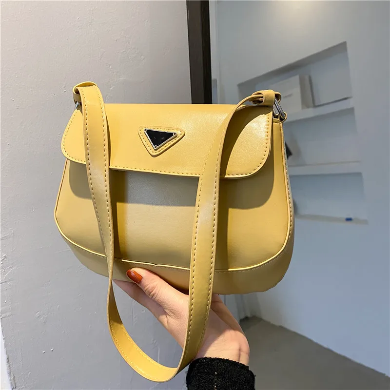 

New Designer Candy Color Shoulder Bag Tote Fashion Brand Simple Handbags For Women PU Leather Portable Purses Female Hand Bags, Yellow,green,black,pink