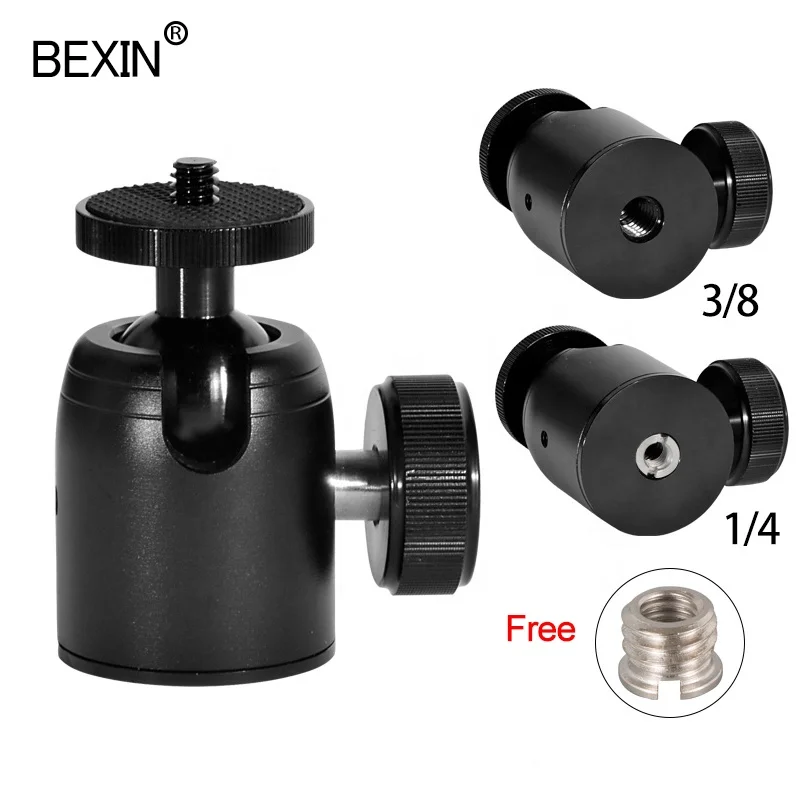 

BEXIN custom photographic studio cameras accessories aluminum dslr tripod mini camera ball head for vidicon Flash Camera Monopod, Black