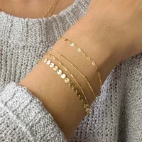 

4pcs/set Multilayer Coin Chain Bracelets Women Boho Bangle Bracelet