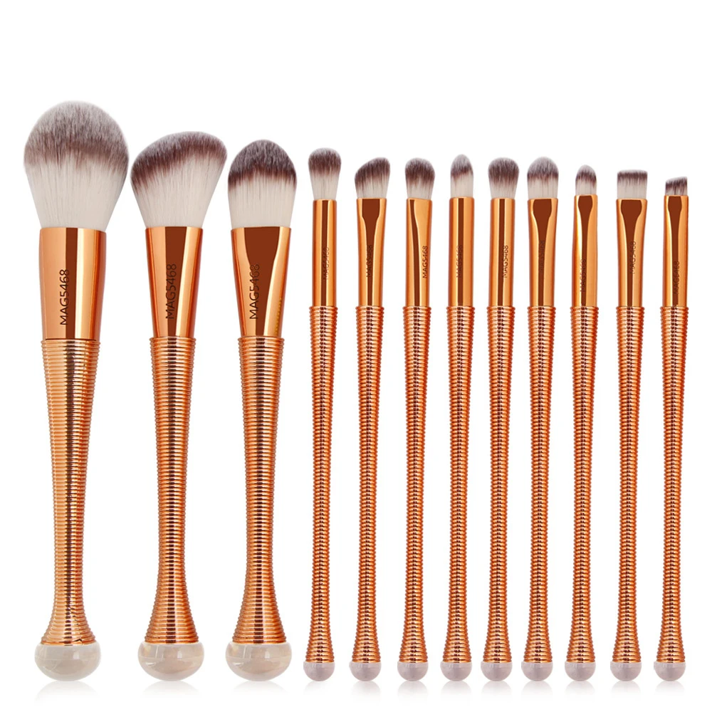 

Beaumaker 2021 Private Label 12 Mermaid Brush Set for Makeup Beauty High Quality Luxury Bling Makeup Brushes RTS Make Up Tools