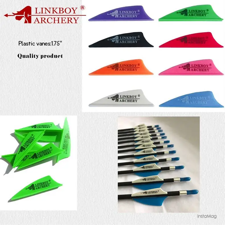 

Linkboy Archery  multicolor plastic Shield Arrows Vanes Feather Archery DIY Fletching Bow Hunting Arrows