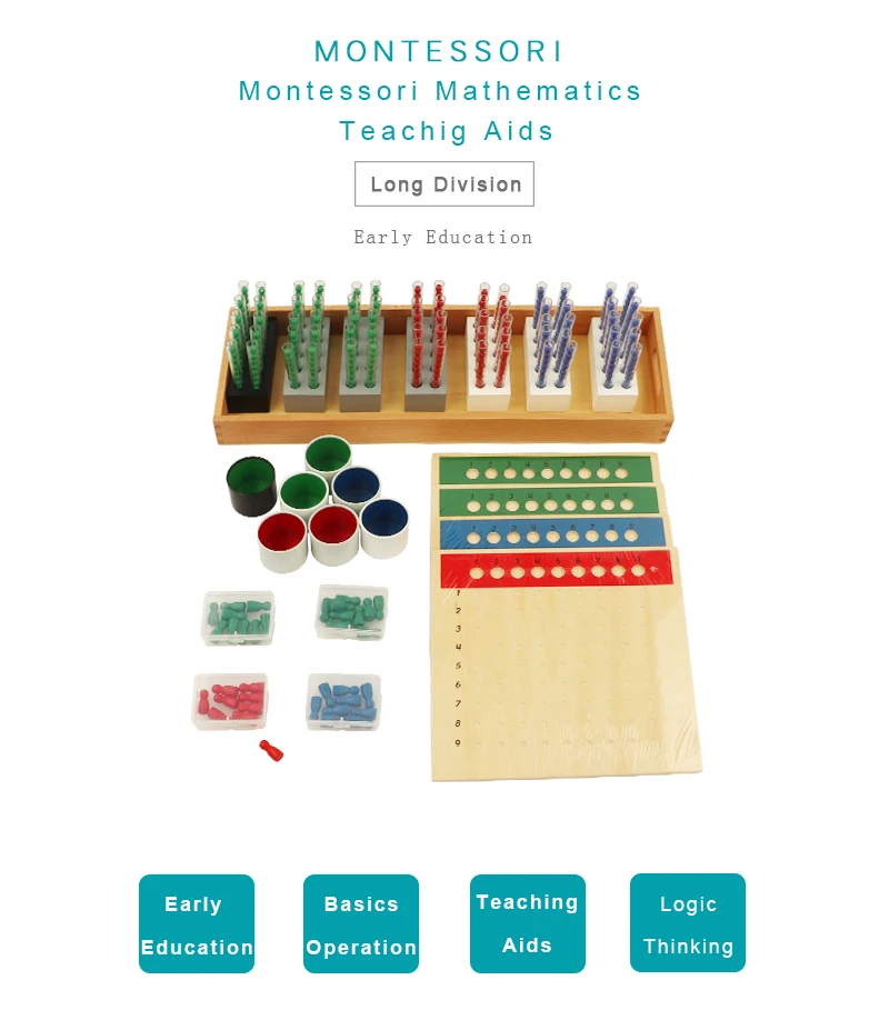 Ma189 Long Division Montessori Materials Wooden Educational Children Toy Montessori For Ams And