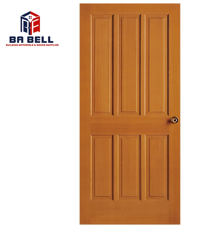 Teak Wood Door Design 6 Panels Custom Factory Sales Price Barn Flat