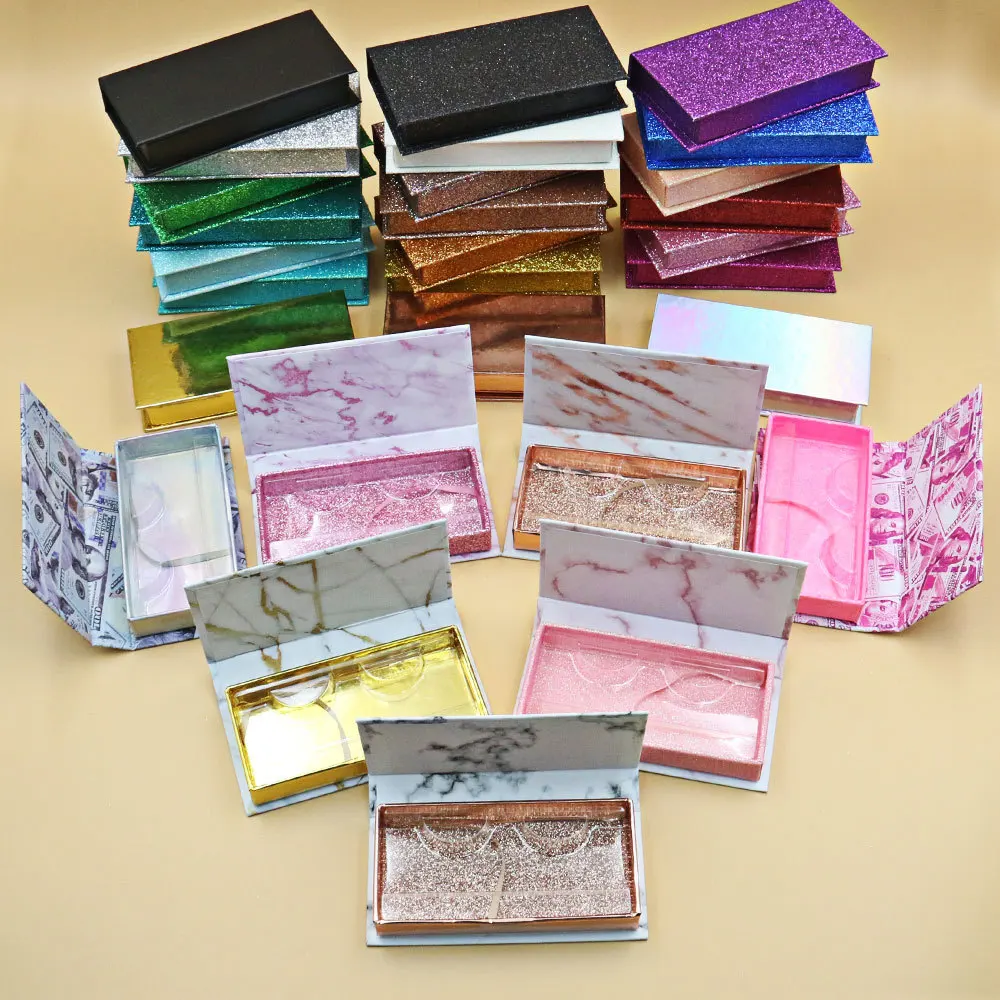 

marble eyelash packaging box eyelash packaging box private label custom lash case, Natural black