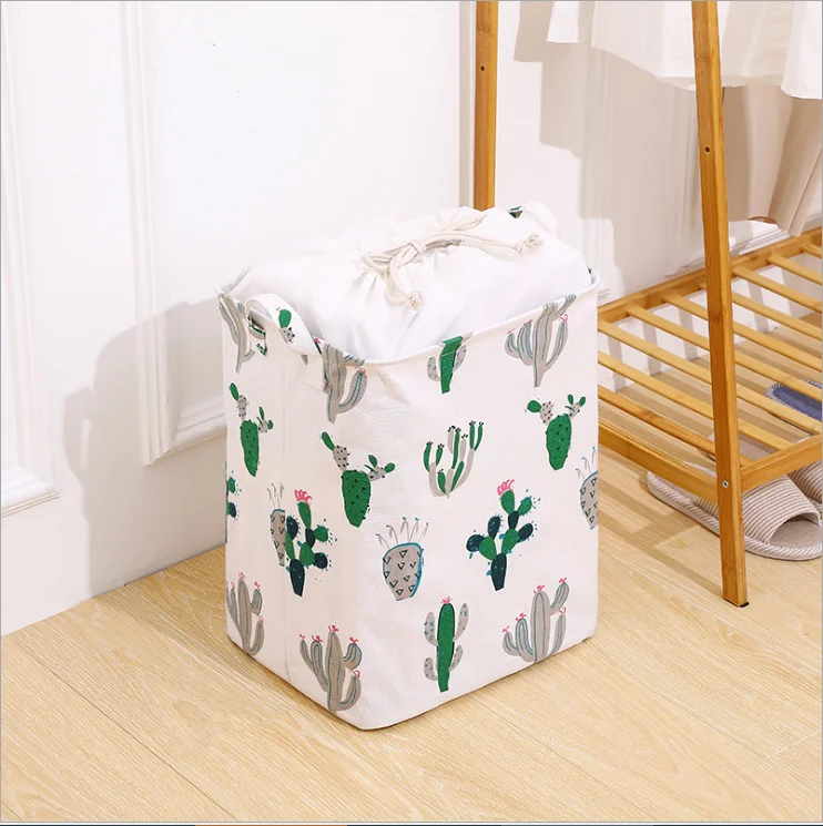 

Customized Large Laundry Basket Collapsible Fabric Clothes Bag With Handles Waterproof Folding Washing Bin