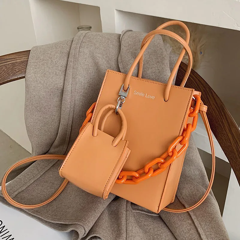 

2021 Popular Women Small Tote Handbags Fashion Luxury 2pcs Set Hand Bags Shoulder Purses For Ladies