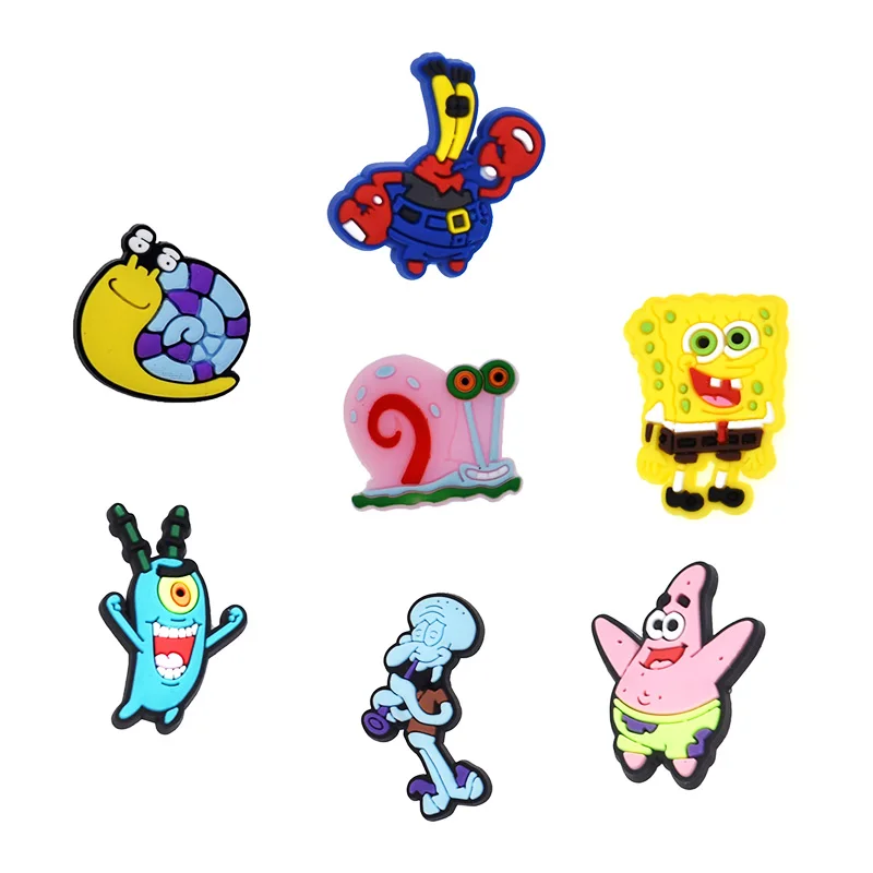 

Free shipping 7cs Amazon Hot Selling Shoe Charms Cartoon DIY Clog Sandals Buttons Decoration Rubber PVC Charms for Kids Gift