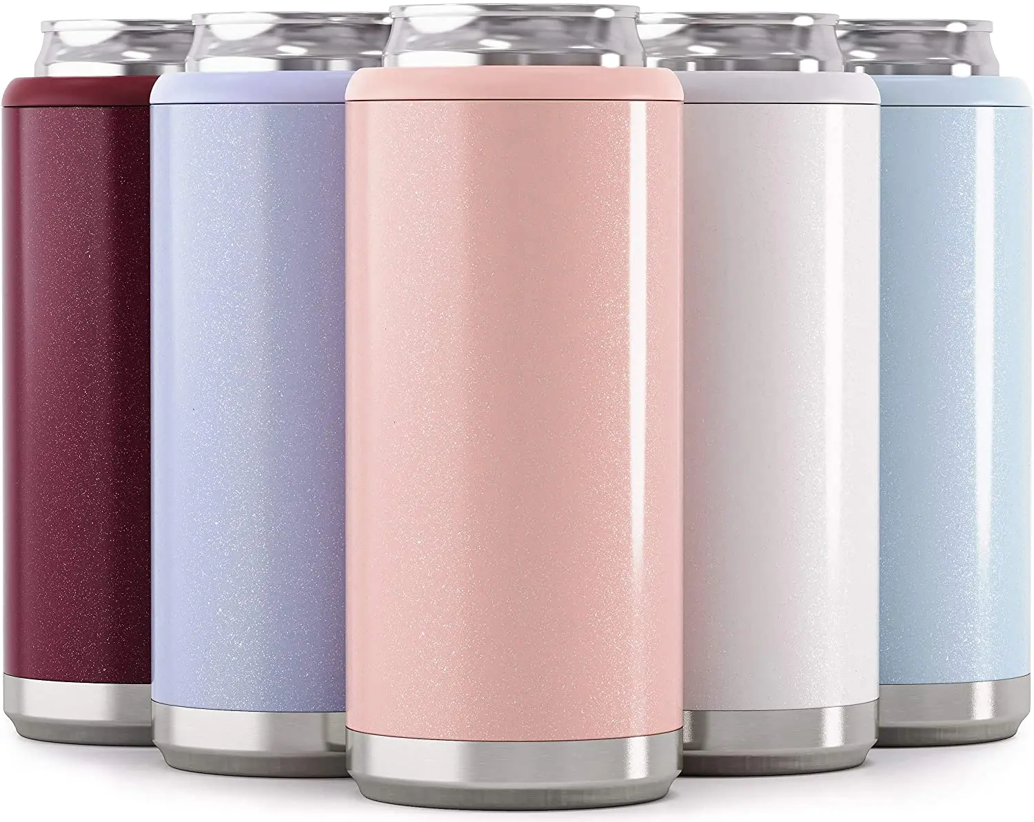 

12oz Slim Beer Hard Seltzer Stainless Steel Beverage Can Insulator Double Wall Vacuum Insulated Drink Holder Skinny Can Cooler, Customized color