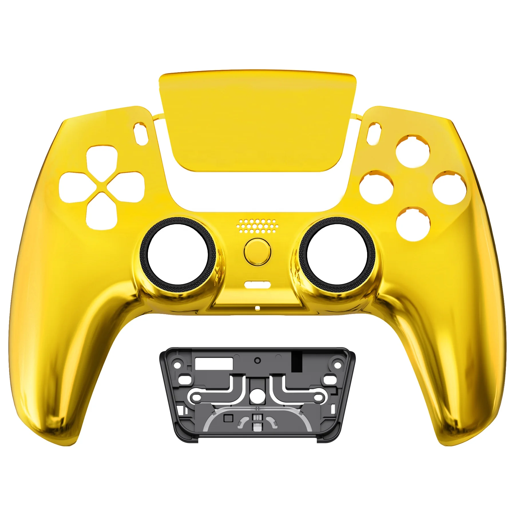 

eXtremeRate Luna Redesigned Chroming Gold Controller Case Front Shell With TouchPad Cover For PS5 Controller