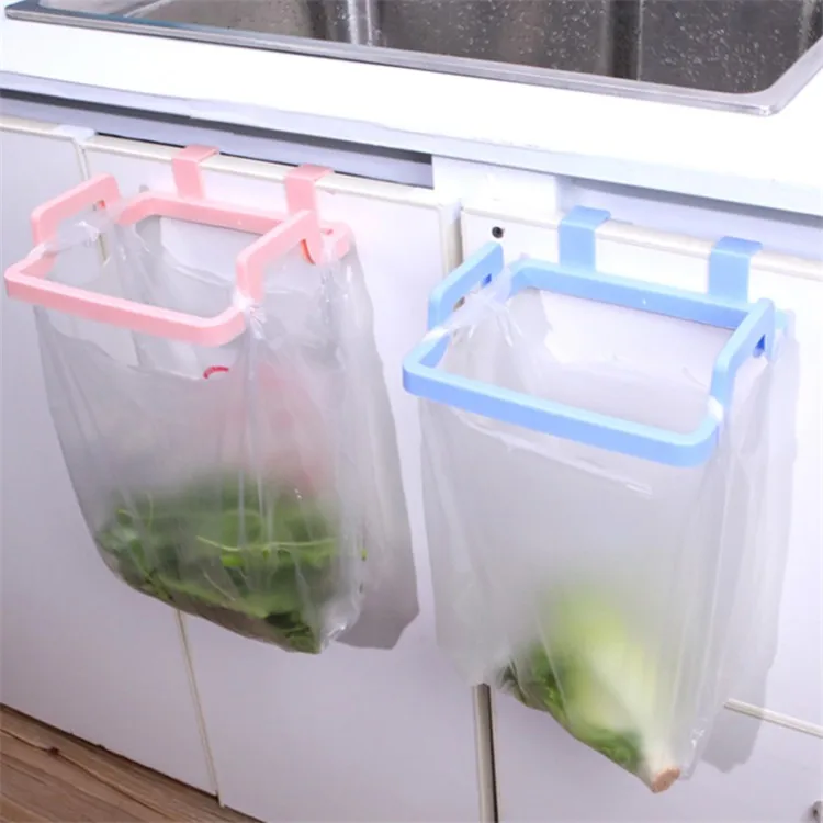 

Kitchen Home Gadgets Portable Hanging Trash Bag Garbage Bag Holder Storage Shelf Rack Rubbish Rack Holder Garbage Bag Rack, Pink+beige+green+blue
