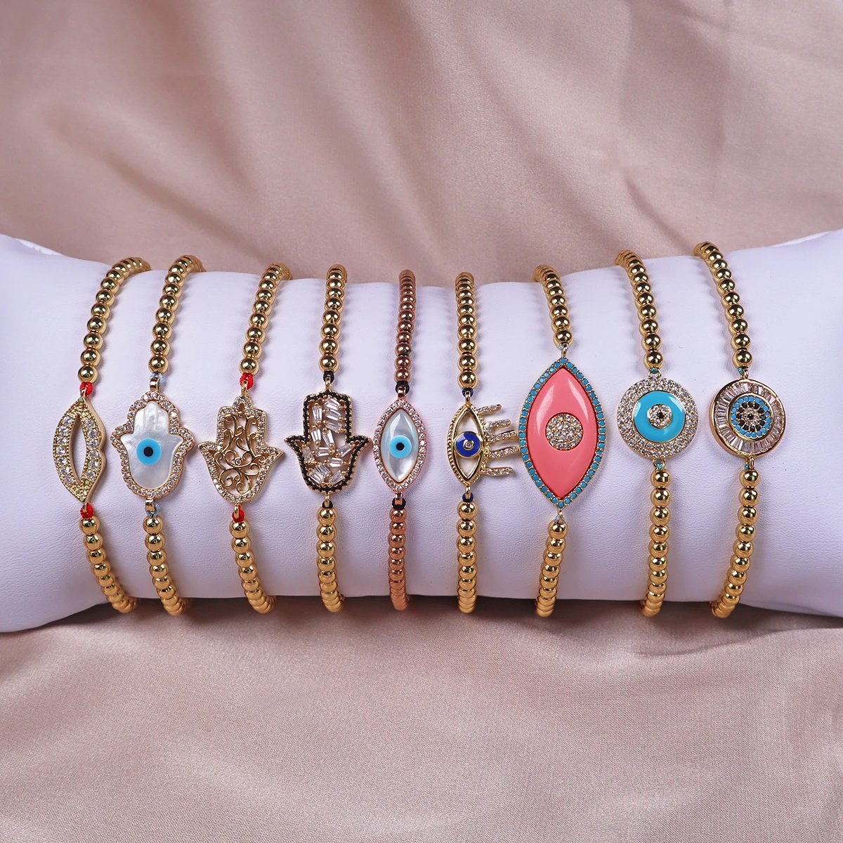 

wholesale women jewelry blue pink red turkish evils eye jewelry eye charm gold plated evils eye bracelet