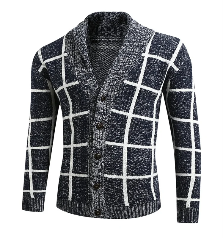 

2022 new style wholesale fashion men's knitted buttons stripes knitwear coat autumn winter Cardigan sweater