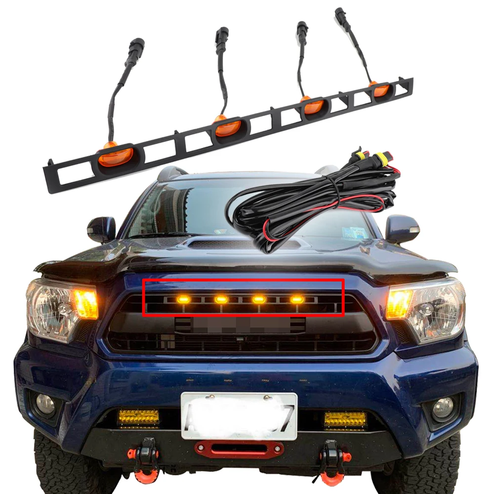 4X4 LED Pickup Truck Accessories Front Bumper Hood LED grill lights For Ta co ma grills 2012 2013 2014 2015 with lamp holder