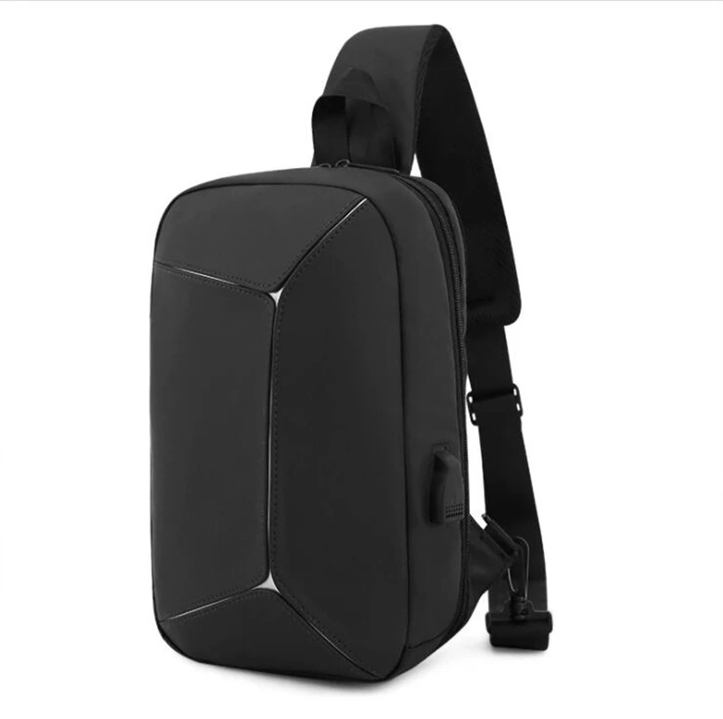 

USB Crossbody Bag Shoulder Bag Man TPU Waterproof Travel Sling Messenger Pack Chest Bag for Male, Colorful chest bag