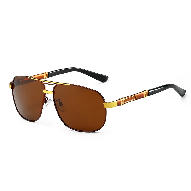 

2021 new metal strong polarized sunglasses European and American retro big frame personality black driving round face sunglasses
