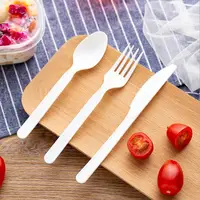 

LULA Sale Party CPLA Disposable Cutlery Knife Fork Spoon Picnic Travel Supplies BPI FDA Vincotte Certified Compostable Cutlery