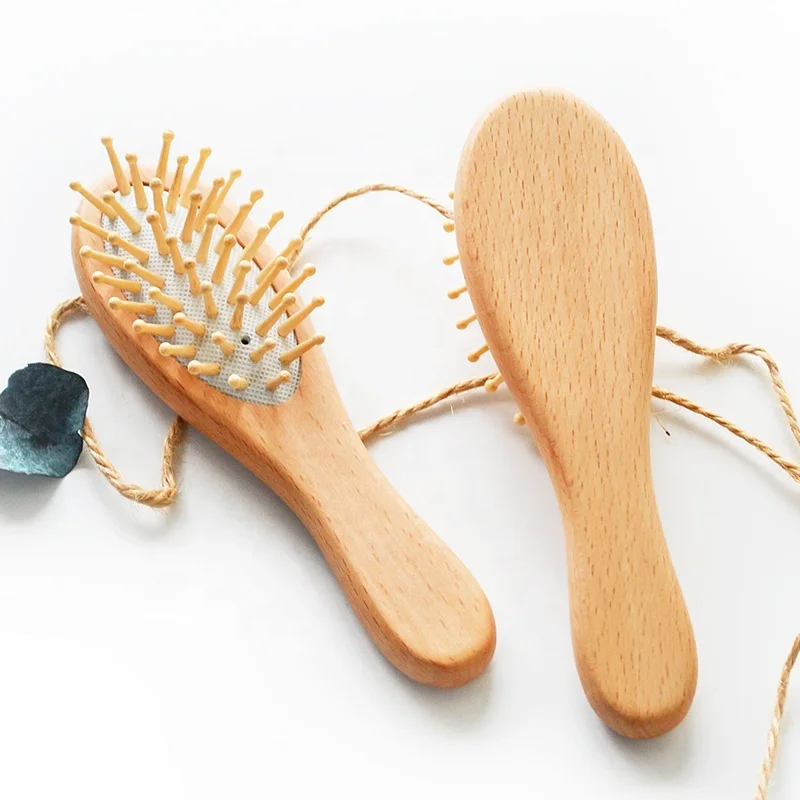

Wholesale Custom Logo Natural Wooden Travel Portable Air Cushion Hair Brush