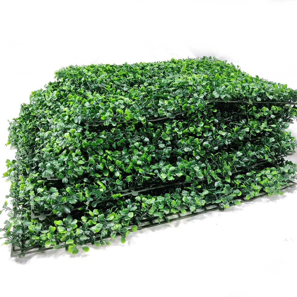 

Artificial Grass Wall Design Boxwood Hedge Panel 12pcs 20''x20'' UV Resistant Faux Green Wall Plants Wholesale Backyard Decor