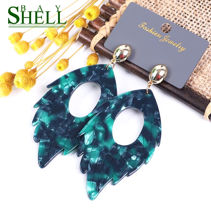 

Agustina 2020 New bohemian Jewelry for women Party Drop acrylic Fashion Earrings colorful minimalist earrings leaf hoop earrings