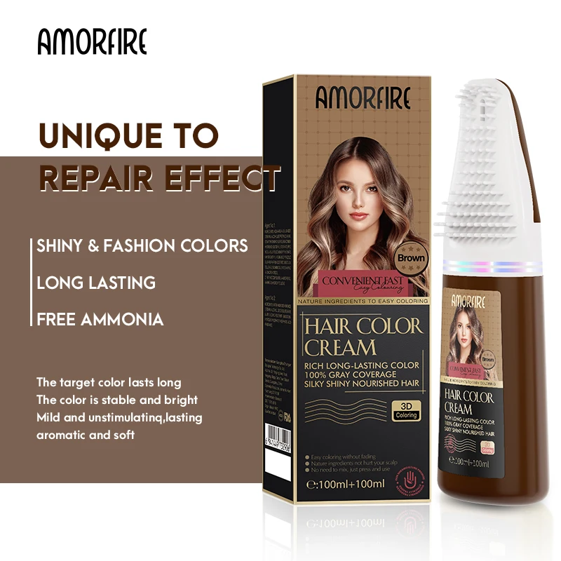 

Anorfire Factory Price Rich Foam Hair Color Cream With Brush Hair Dye For Salon Professional