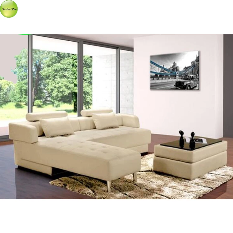 Modern White Folding Sofa Bed Turns To Sofa 3 Pieces With Storage Place