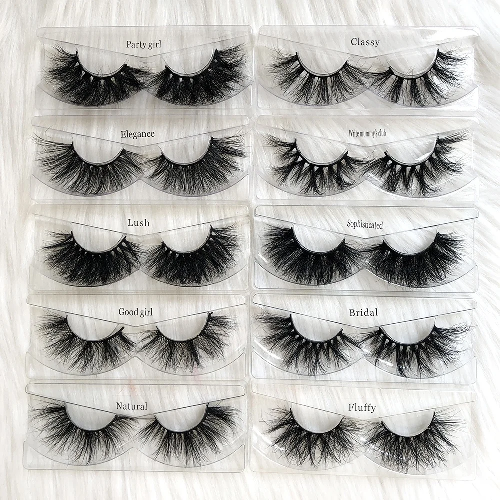 

create your own brand false strip 3d 16mm 18mm 20mm 25mm fluffy mink eye lashes bulk supplies, Black