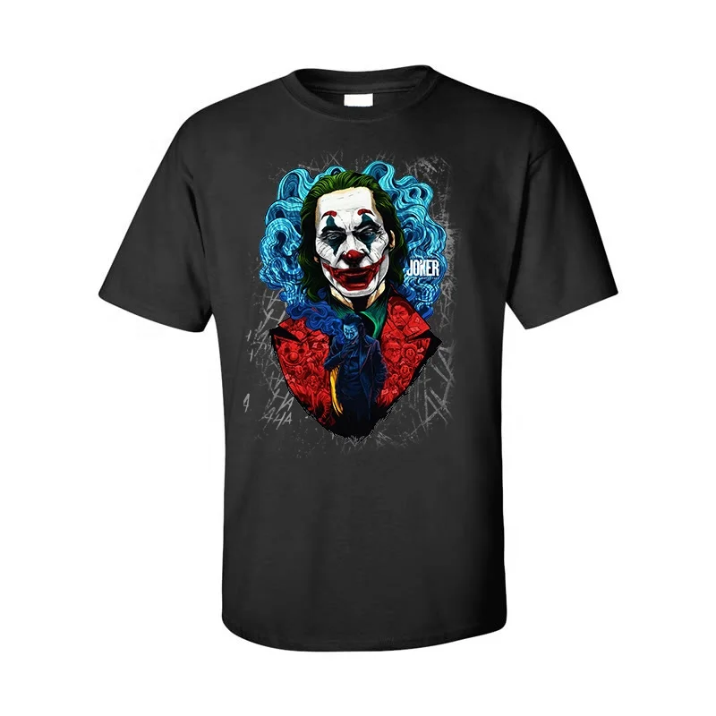 
Dropshipping low MOQ breathable Men T-shirts , Black Custom pattern Print shirts for men 