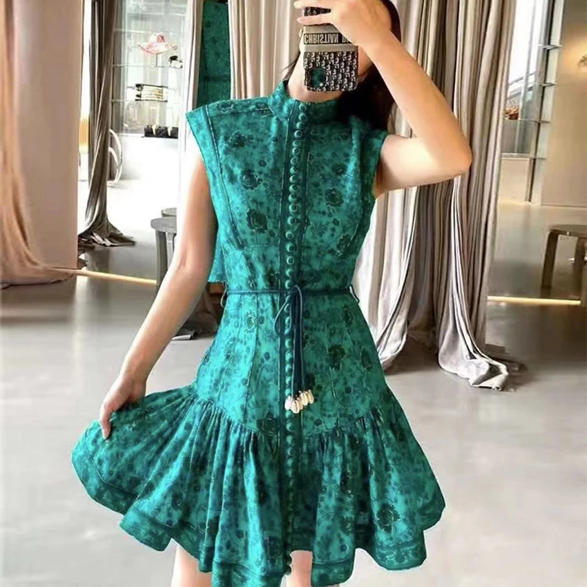 

Women dresses casual cheap Factory Price mini crochet animal irregular dress applique in low