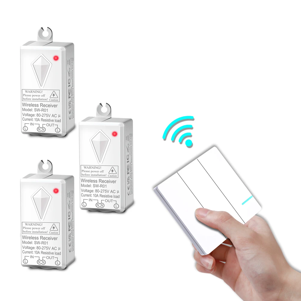 

New design wireless switch 6 major patents 200m remote control range wall light wireless smart switch