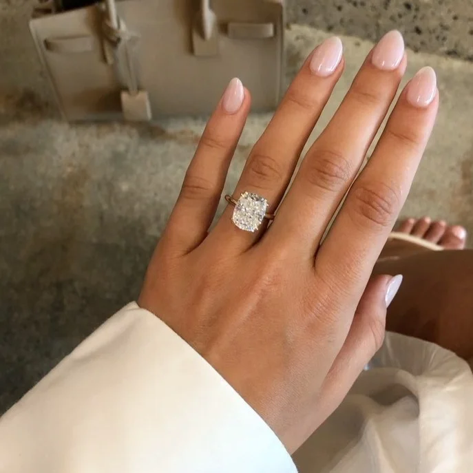

14k yellow gold iced out cushion cut moissanite diamond band