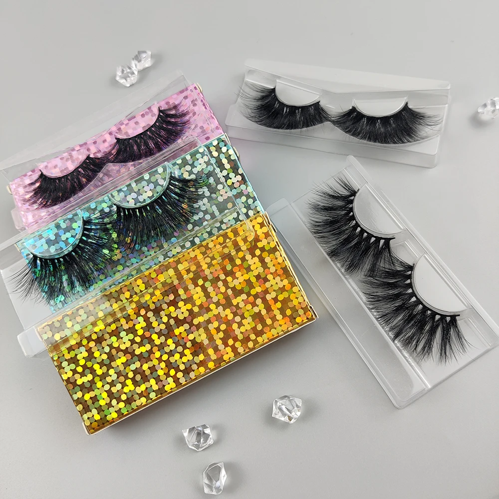 

3D Confortable eyelashes Private label mink lashes 25 mm mink eyelashes with customize own brand lash, Customized color