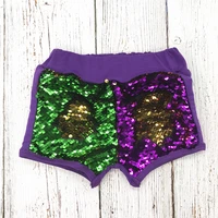 

RTS in Stock Reversible Sequin Kids Clothes Baby Girl Mardi Gras Carnival Shorts