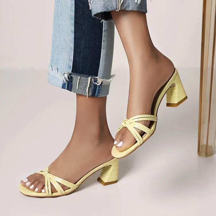 

New hot selling pointed women's slippers Sexy High Heel Sandals women's crystal shoes outdoor daily life women's casual shoes, Green ,beige,brown ,yellow, blue