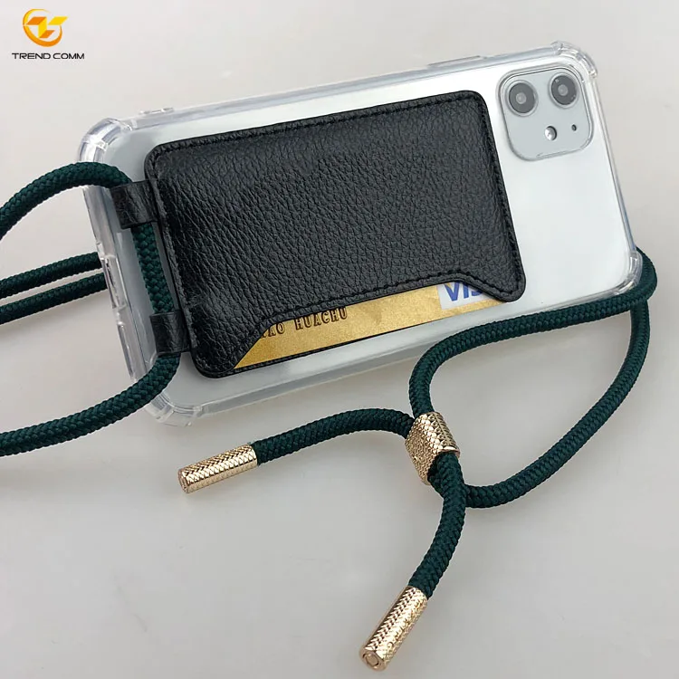 

Phone Leather Wallet Card Holder Necklace Crossbody Case with Detachable Rope for Iphone ROHS RECH