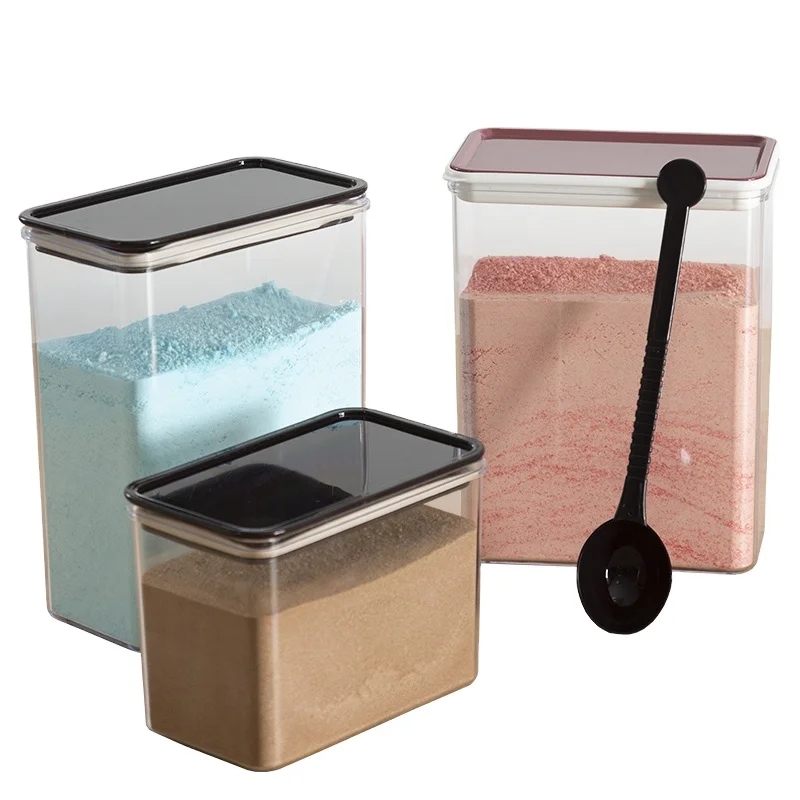 

Amazon best selling Kitchen Storage box Airtight Transparent Plastic Dry Food Storage Container, Customized color