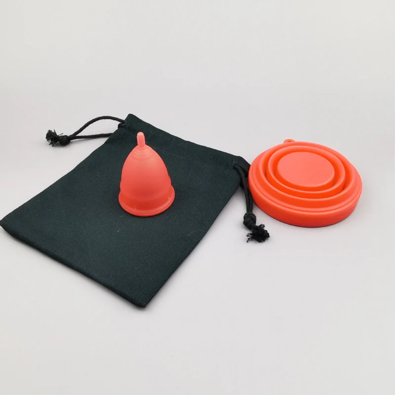 

Wholesale silicone menstrual cup with collapsible Sterilizer cup