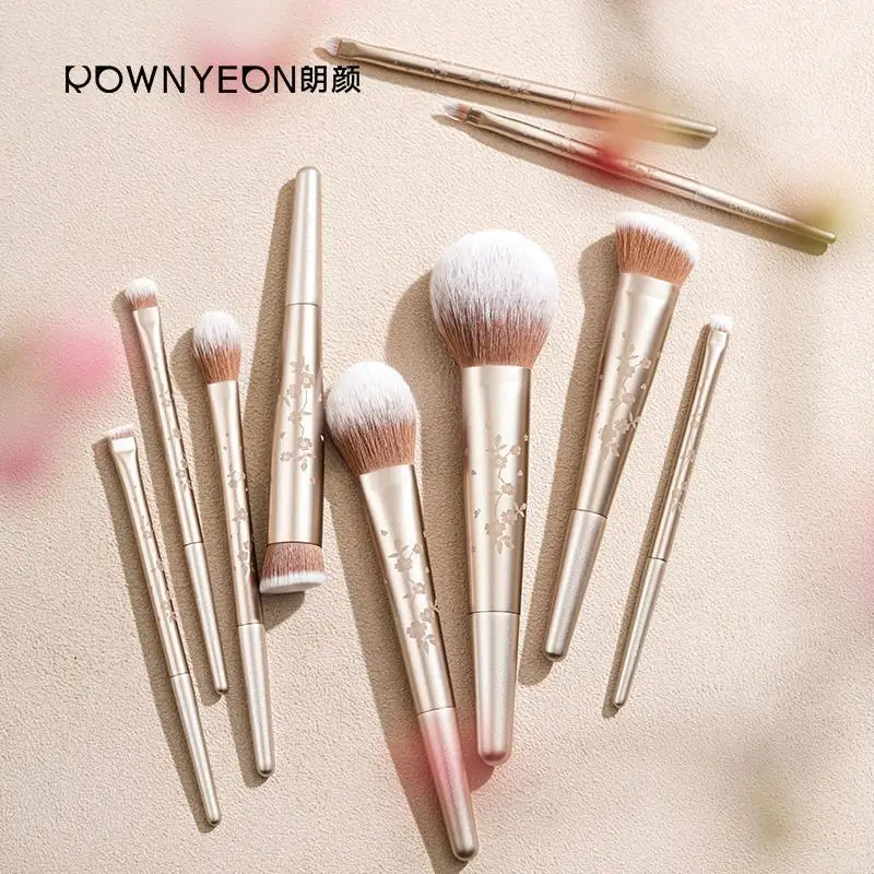 

2021 Hot Selling Professional New Arrival 8Pcs Vegan Natural Makeup Brush Set, Green