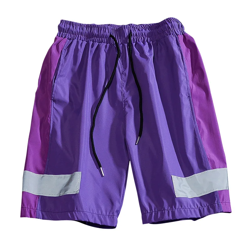 

Summer Shorts Loose Reflective Stripe Waterproof Straight Pants Men's Casual sports shorts