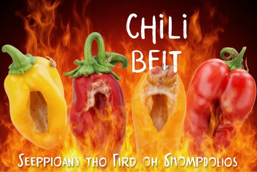 Chile peppers arranged by heat level