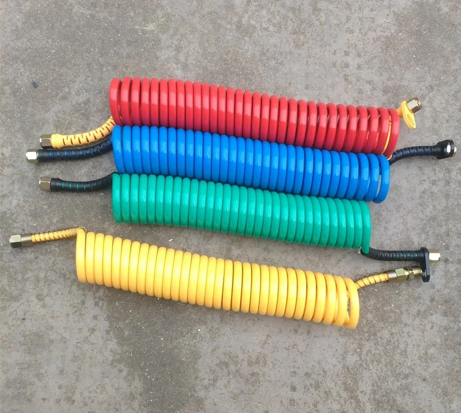 
DIN 74324 PA12 air brake coil hose/trailer spare parts air brake coils/coiled air hose 