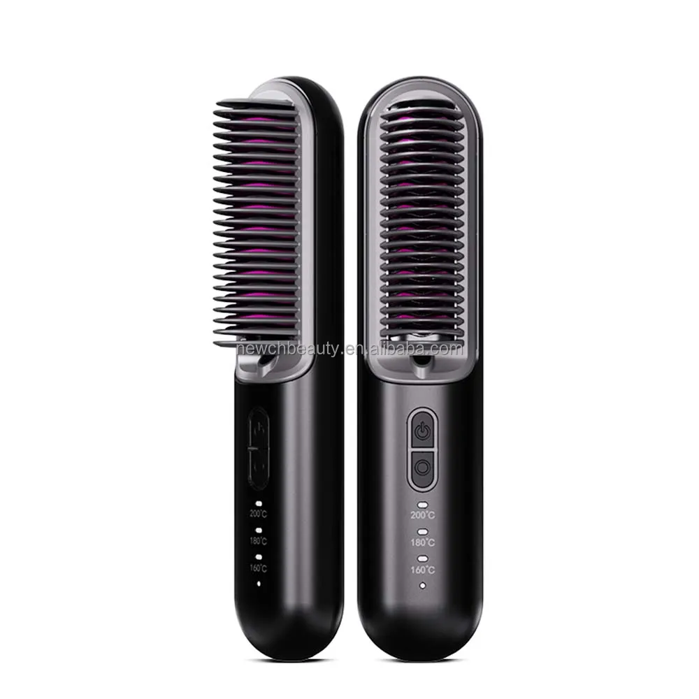 Wireless USB Rechargeable Hair Straightener Comb