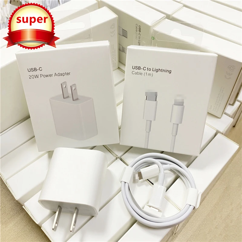 

Factory Price With Original Logo Box For Apple IPhone 12 13 20W PD Fast Charging Data Usb Cable Type-C 1M 2M Quick Charger, White