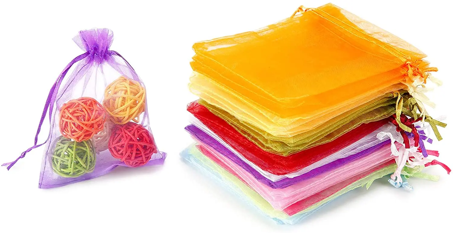 Drawstring Pink Organza Bags Pouches Large Jewelry Organza Bag Organza