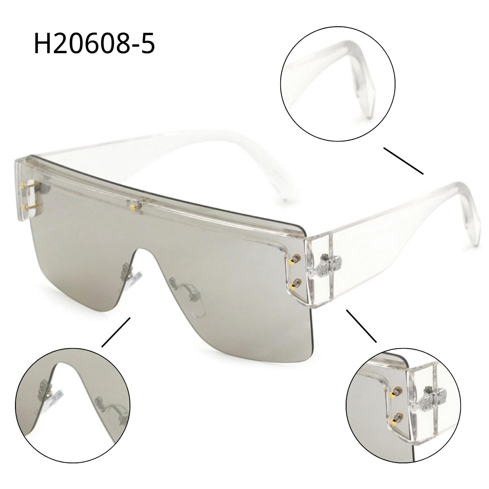 

VIFF HP20608 Vintage Lens Sun Glasses River Chinese Glasses Manufacturer Ladies Shades Fashion One Piece Lens Sunglasses 2021