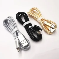 

1m Nylon braided Flex I Phone 2.0 Fast Charging Cheap Type C Micro USB Charger Data Cable