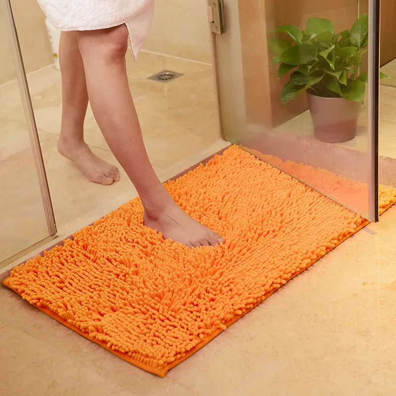 

Non Slip Shaggy Chenille Bath Mat for Bathroom Rug Microfiber Water Absorbent Bath mat
