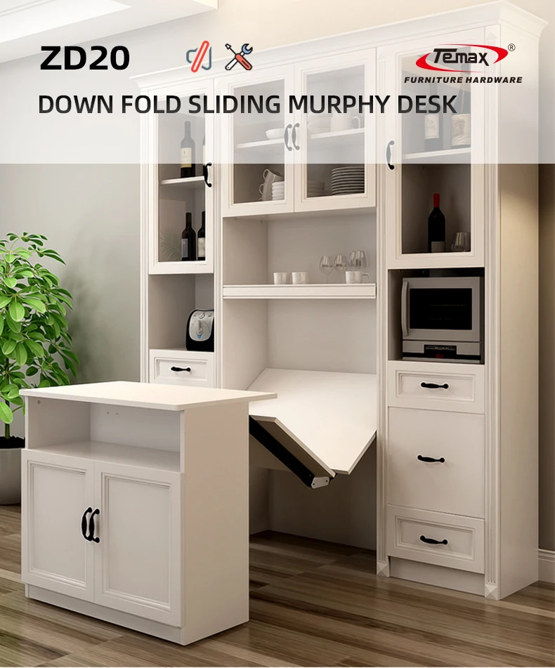 Down Fold Sliding Murphy Desk Hardware Space Saving Table Hardware Zd20