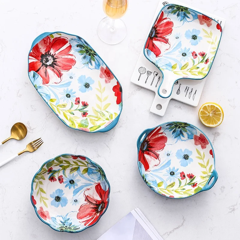 

Best Price Restaurant Ceramic Plates Sets Dinnerware handmade porcelain plates, Color glazed