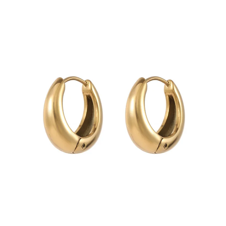 

Minimalist stainless steel jewelry 18k gold plated hoop earrings for women